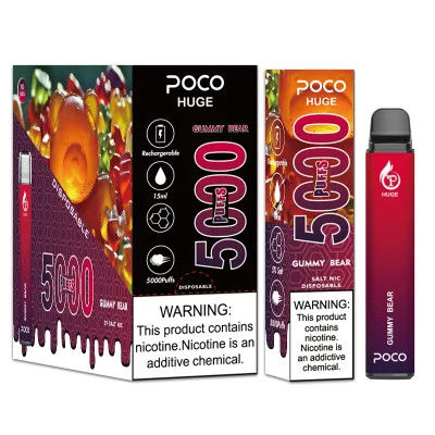 1.2ohm POCO Huge 5000 Puff Bar Einweggerät 15ml Flüssiges Salz Nikotin 5%