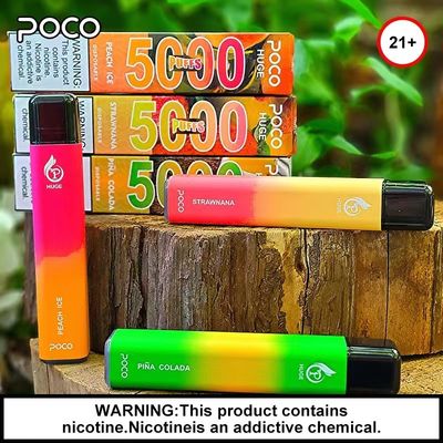 1.2ohm POCO Huge 5000 Puff Bar Einweggerät 15ml Flüssiges Salz Nikotin 5%