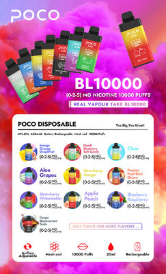 POCO BL10000 Wiederaufladbare Einweg-Vape 20ml 5% Nic 650mAh Mesh Coil Frucht Falvor