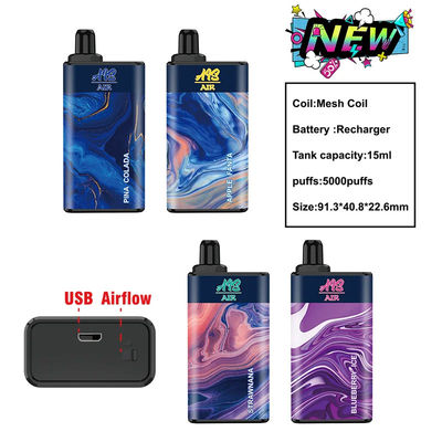 Cig-großes Hauch Vape-Blaubeereis-Wegwerfhülse 950mah 15ml 5000puffs Mesh Coil E