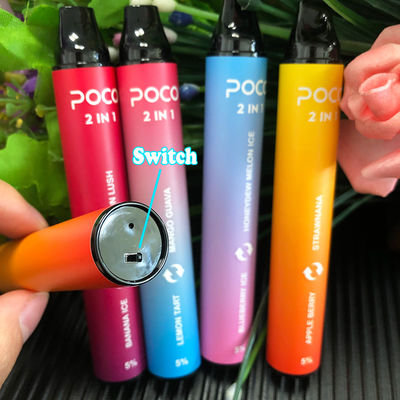 Poco verdoppeln 2 in 1 2000 Hauche, die 6.0ml 950mAh Mango-Eis Wegwerf-Vape-Stift würzte