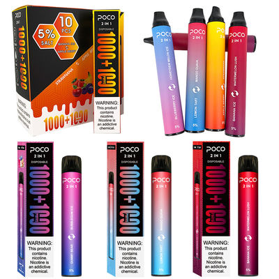 Poco verdoppeln 2 in 1 2000 Hauche, die 6.0ml 950mAh Mango-Eis Wegwerf-Vape-Stift würzte