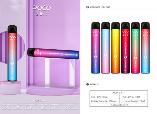 POCO 2 in 1 Hauch-Stangen-Mini- 2000 Hauch Wegwerf-Vape nicht mechanisch