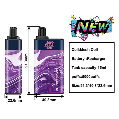 Hauch-wieder aufladbares Blitzen Vape Pen Built In 950mAh AIS-Luft-5000
