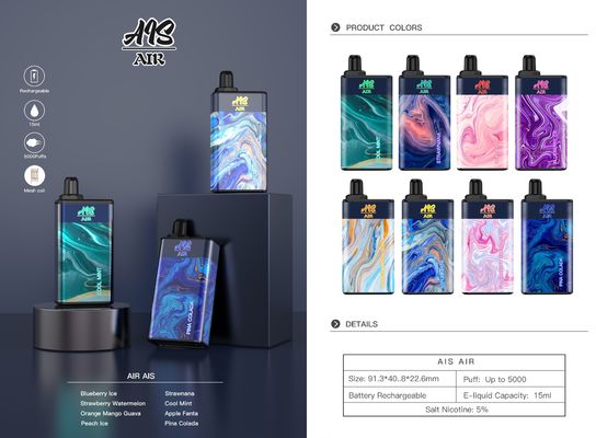 5000 Puffs AIS Air Puff Bar Einweggerät Erdbeere Kiwi 1,2 Ohm