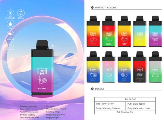 POCO BL10000 10000 stößt 20ml 5% NIC 650mAh Rechargable Wegwerf-Vape luft