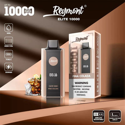 Elite 10000 Puffs Wiederaufladbares Einweg-Vape-Gerät 1,2 Ohm Widerstandsnetz Spirale 8 Fruchtgeschmack