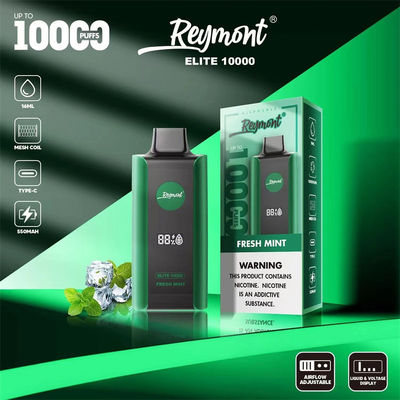 Elite 10000 Puffs Wiederaufladbares Einweg-Vape-Gerät 1,2 Ohm Widerstandsnetz Spirale 8 Fruchtgeschmack