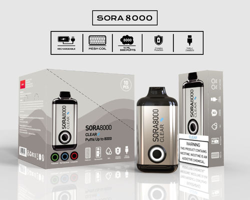 Sora 8000 Puff Wiederaufladbare E-Zigarette Misch-Frucht-Falvor-Einweg-Vape-Stift