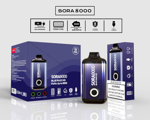 1.1ohm Mesh Coil Sora 8000 E Zigarettenverdampfer mit Saftkapazität