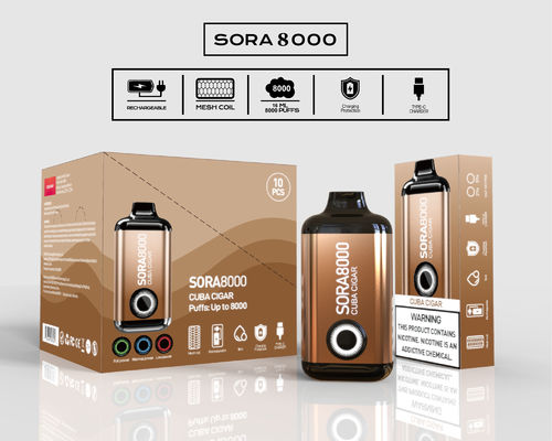 Sora000 Puffs Einweg-Elektronische Zigarette 1,1 ohm 14 ml vorgefüllter Saft