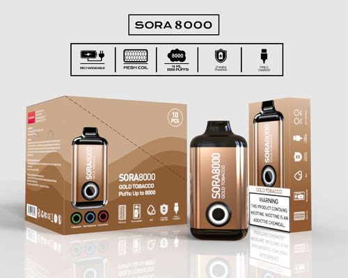 14 ml 8000 Schnupfen Vorgefüllte Einweg-Dampfzigaretten Sora 650mah Typ-C wiederaufladbar