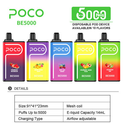 POCO BE5000 Puffs 50mg Nikotin Einweg-Vape 14ml Vorgefüllter Saft 1200mAh