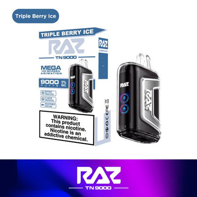 RAZ 9000puffs 650mAh Edelstahl Original Elektronikmodell Vape mit Bildschirm für Leistung