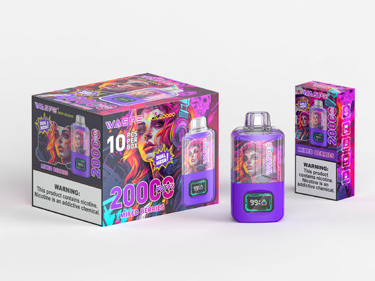 RGB Light Big Puff Vape Batterie 650 Mah Sus304 20000Puffs