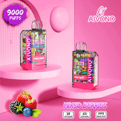 650mAh 0%/2%/3%5% Nikotinvorgefüllte Einweg-Vape 9000 Puffs