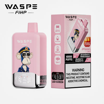 40000 Puffs Doppelgeschmack WASPE FiHP 40K 36mL Vorgefülltes Einweg-Vape