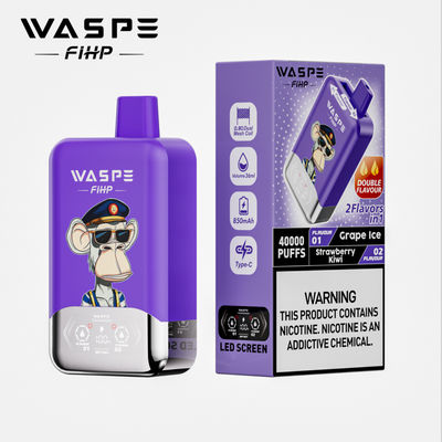 40000 Puffs Doppelgeschmack WASPE FiHP 40K 36mL Vorgefülltes Einweg-Vape
